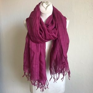 Kazana Vertical Stripe Texture Fringe End Women’s Bohemian Scarf